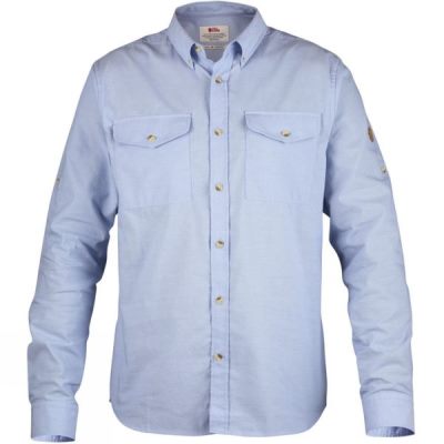 Camisa Fjallraven Övik Chambray Hombre Azules - Chile FBC728694